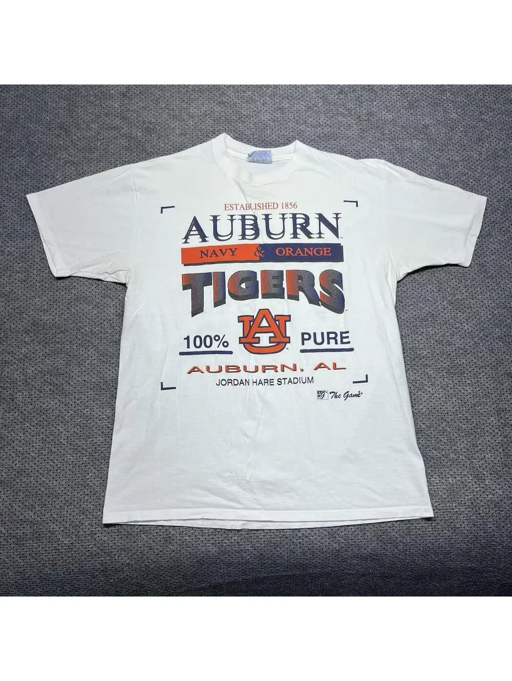 Vintage 90S University Of Auburn Tigers T-Shirt XL RARE MENS WHITE LOGO
